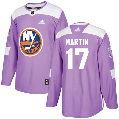 Adidas Islanders #17 Matt Martin Purple Authentic Fights Cancer Stitched NHL Jersey - Click Image to Close